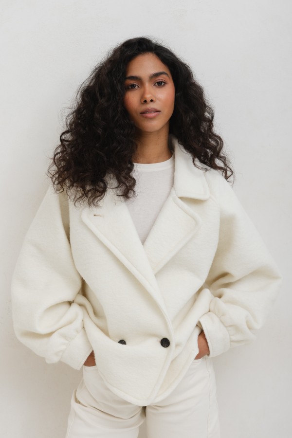 Ronan Wool Jacket Ecru