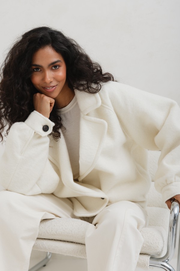 Ronan Wool Jacket Ecru