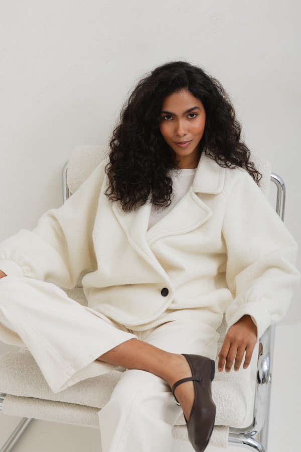 Ronan Wool Jacket Ecru