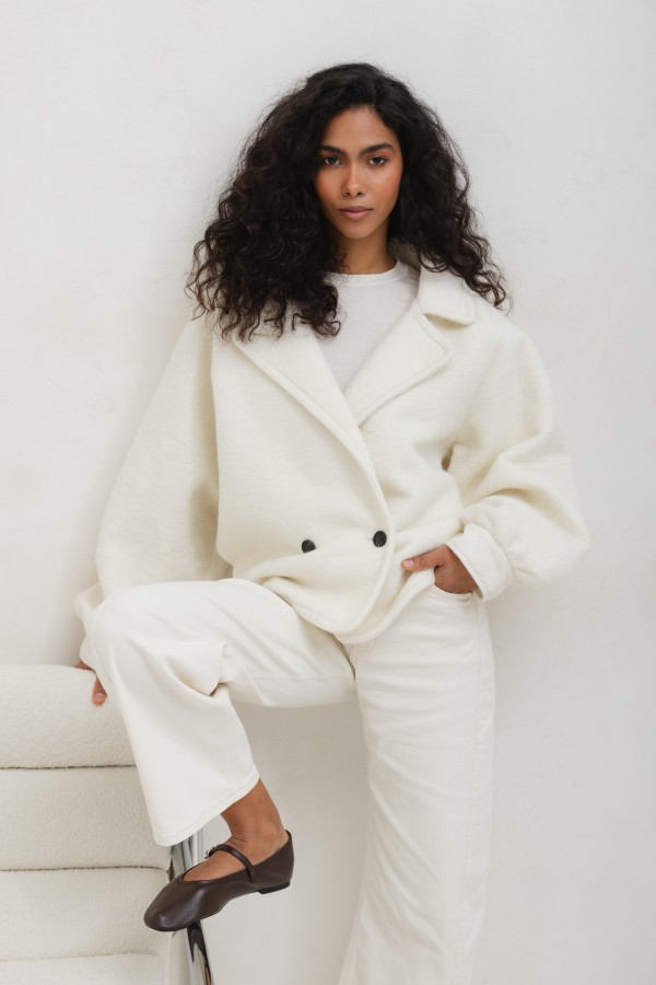 Ronan Wool Jacket Ecru