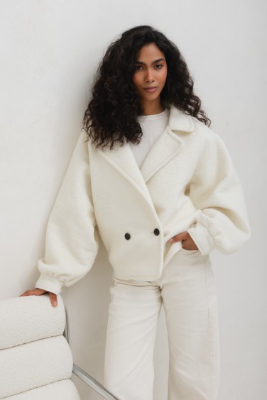 Ronan Kurtka Wełniana Ecru