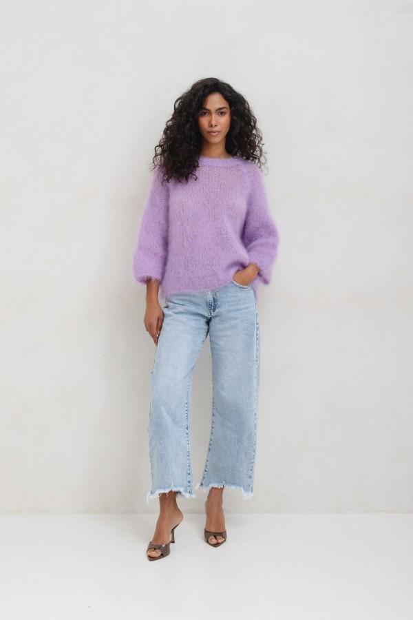 Philip Sweter Moherowy Fioletowy