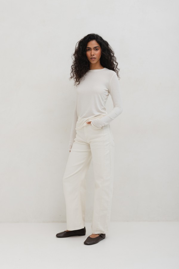 Enzo Longsleeve Z Kaszmirem Cream