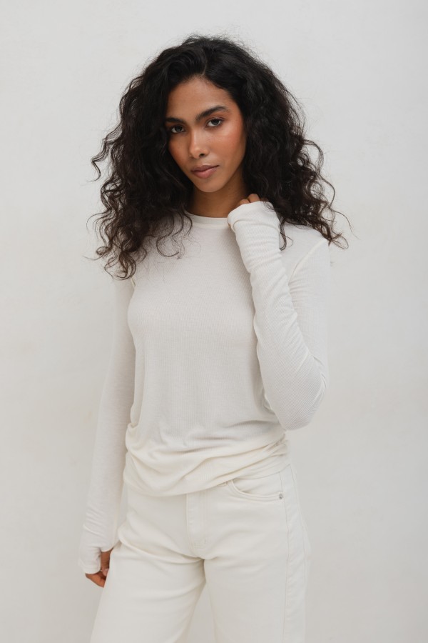 Enzo Longsleeve Z Kaszmirem Cream