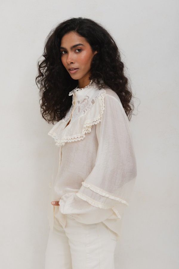 Elisa Koszula Z Koronką Cream