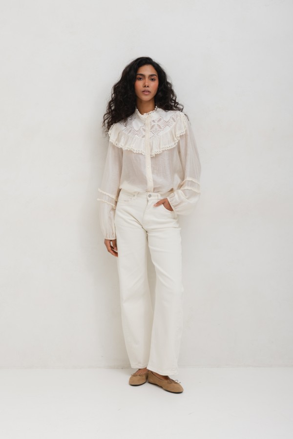 Elisa Shirt Lace Cream