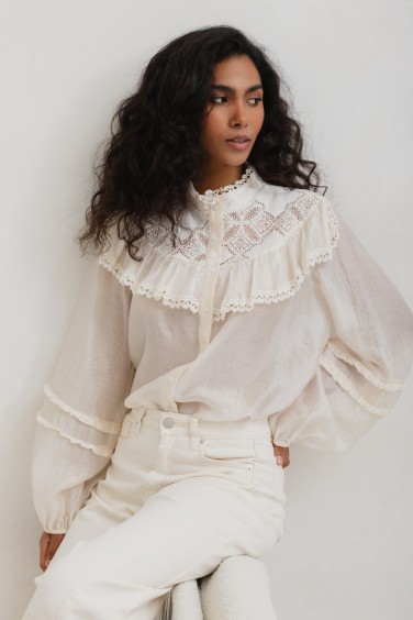 Elisa Koszula Z Koronką Cream