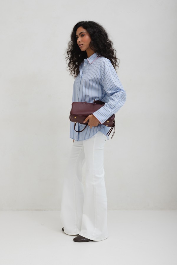 Skórzana Torebka Typu Bowling Wine