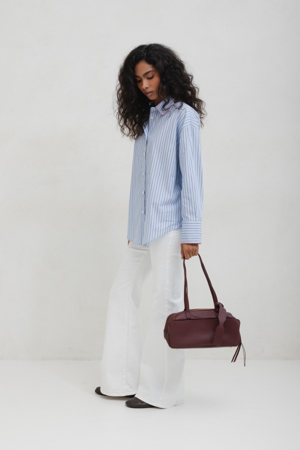 Skórzana Torebka Typu Bowling Wine