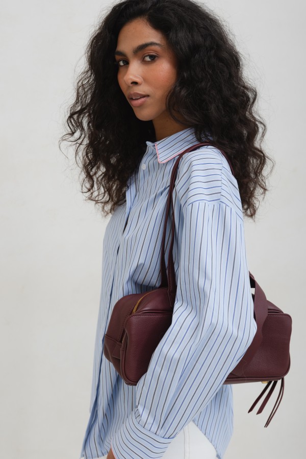 Skórzana Torebka Typu Bowling Wine