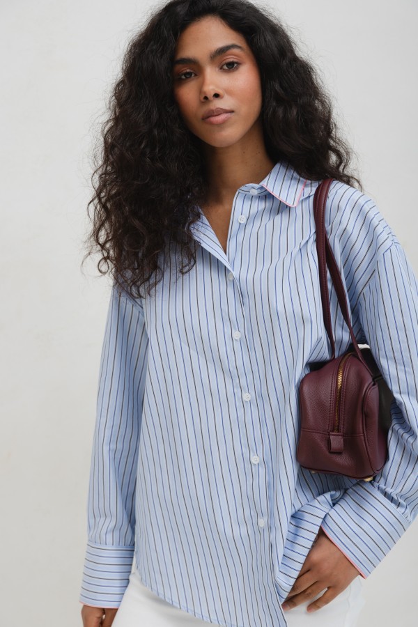 Skórzana Torebka Typu Bowling Wine