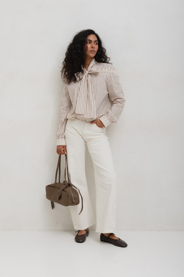 Leather Bowling Mocha Bag