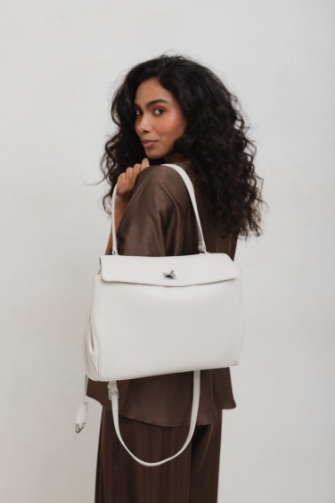 Leather Shopper Bag with...