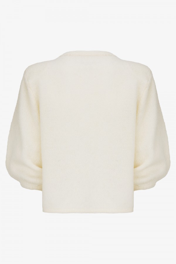 Cody Alpaca Cardigan with Buttons Ecru