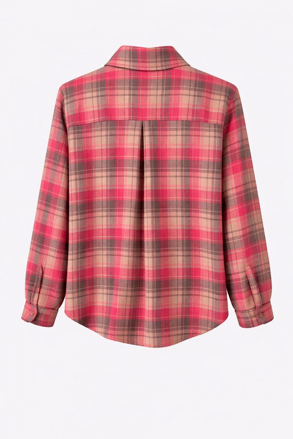 Moon Koszula W Kratę Fuksja