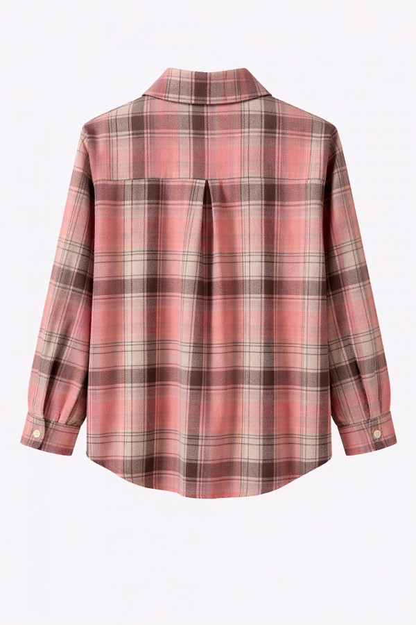 Moon Koszula W Kratę Pastel Pink