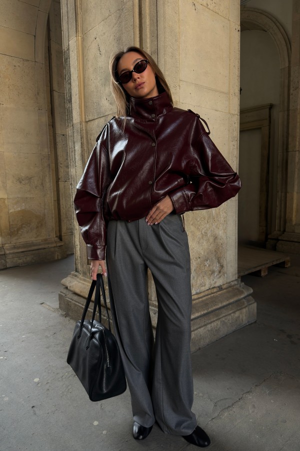 2212 Eco-Leather Jacket Burgundy