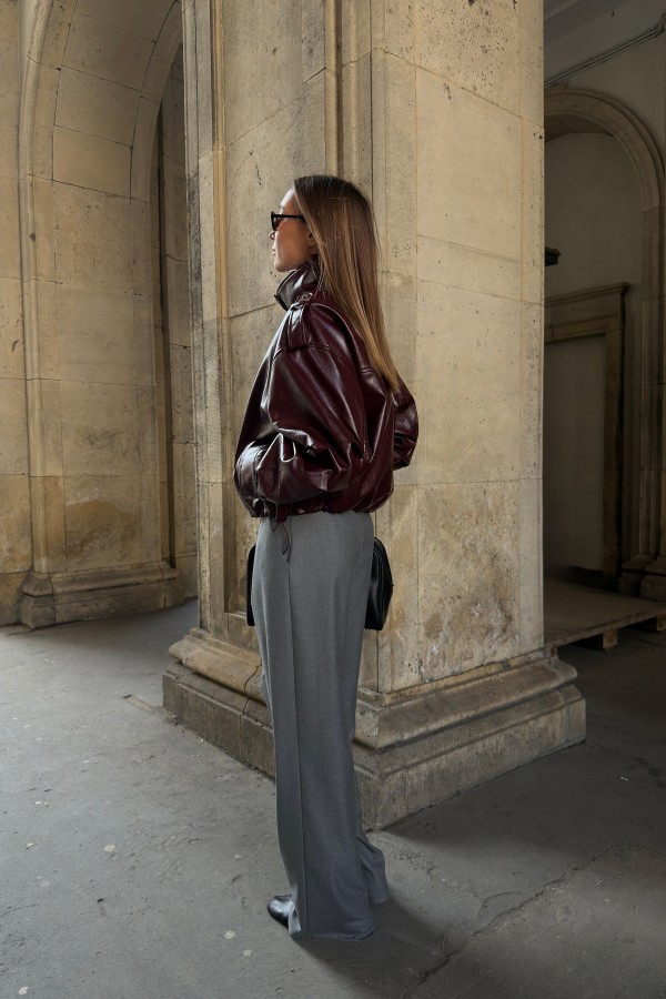 2212 Eco-Leather Jacket Burgundy
