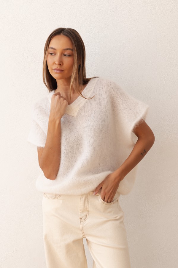 Otto Kid Mohair Sweater Ecru