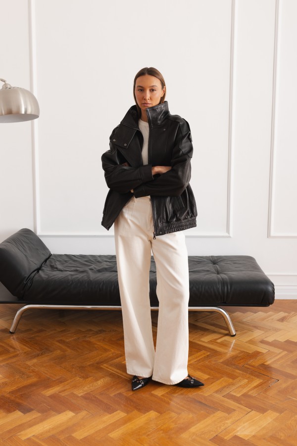 Nika Black Leather Jacket