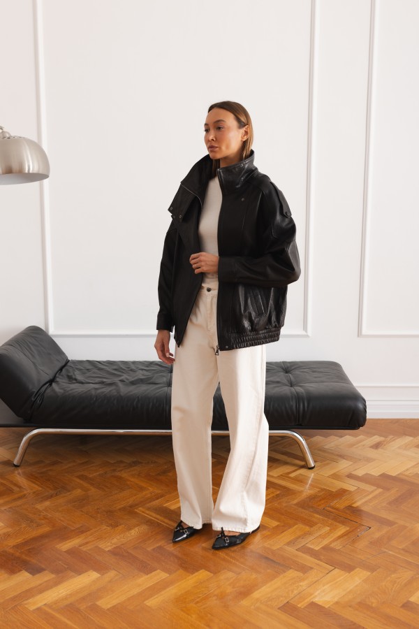 Nika Kurtka Skórzana Czarna