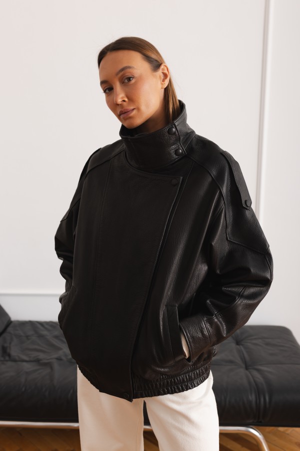 Nika Black Leather Jacket