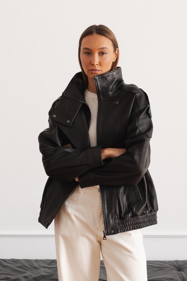 Nika Black Leather Jacket