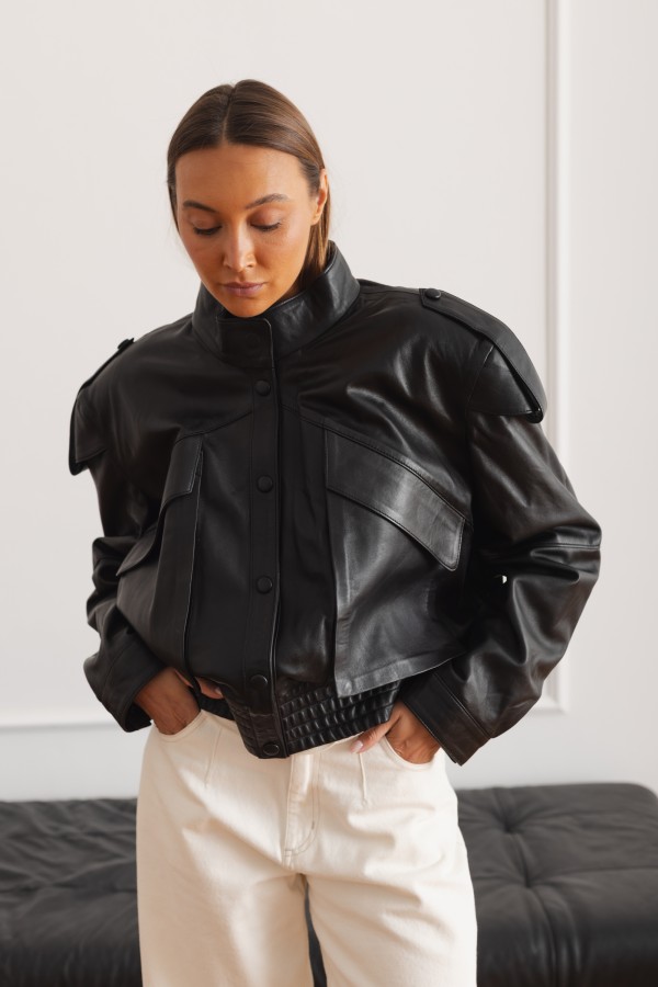 Vera Black Leather Jacket