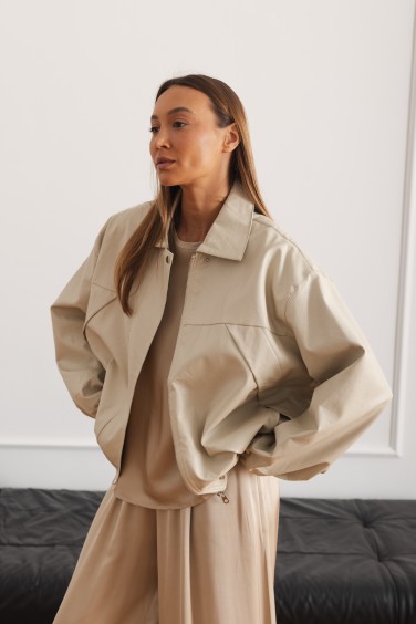 5509 Beige Eco-Leather Jacket