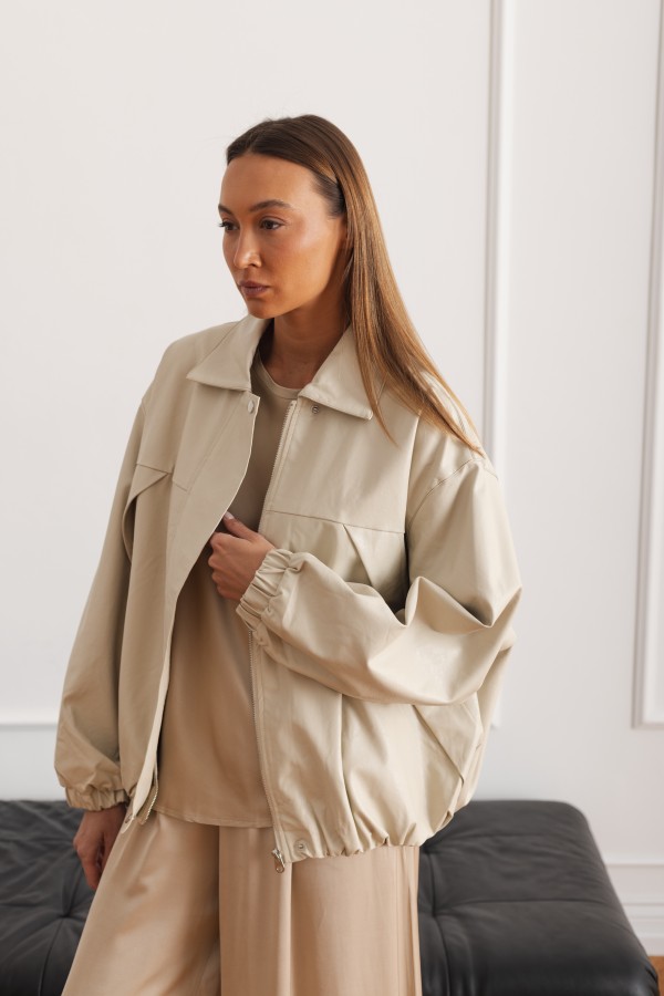 5509 Eco-Leather Jacket Beige