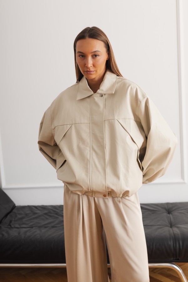 5509 Eco-Leather Jacket Beige