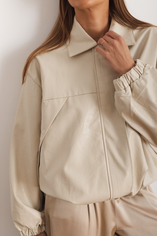 5509 Eco-Leather Jacket Beige