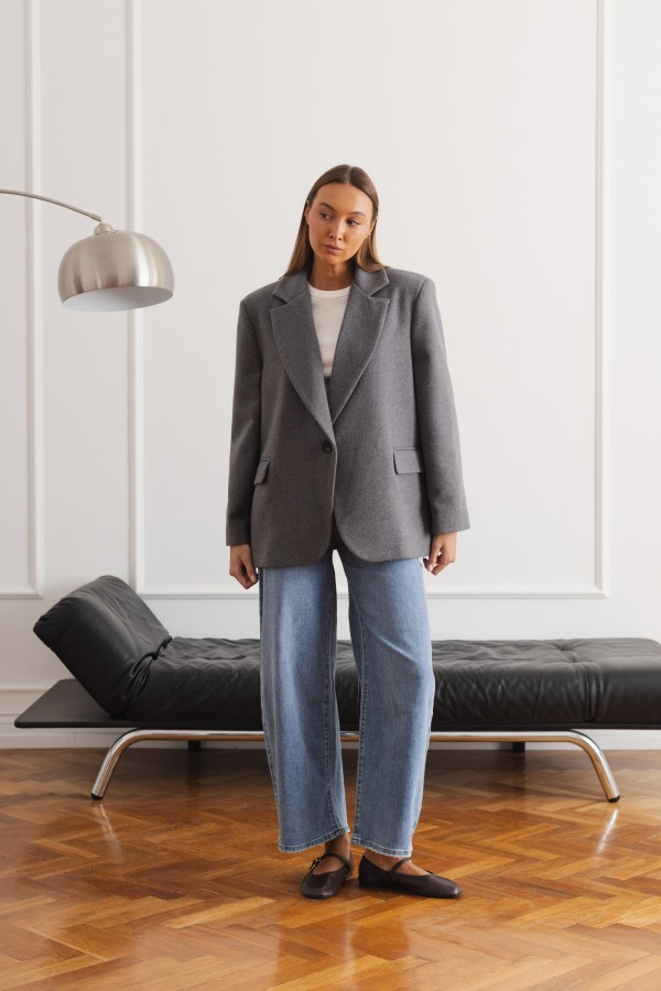 Mara Marynarka Wełniana Oversize Gray