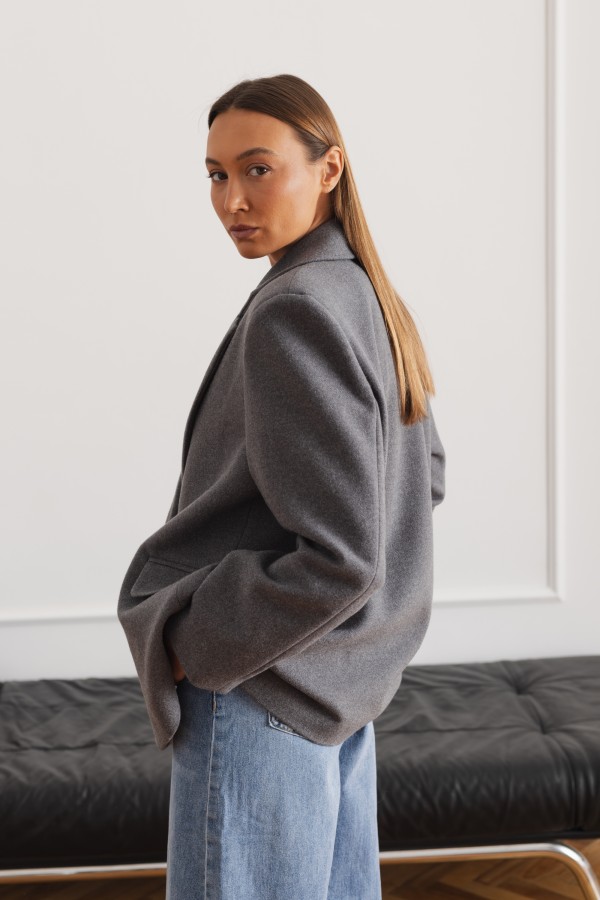 Mara Marynarka Wełniana Oversize Gray