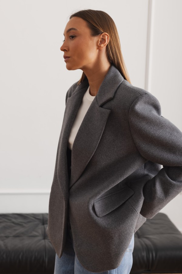Mara Marynarka Wełniana Oversize Gray