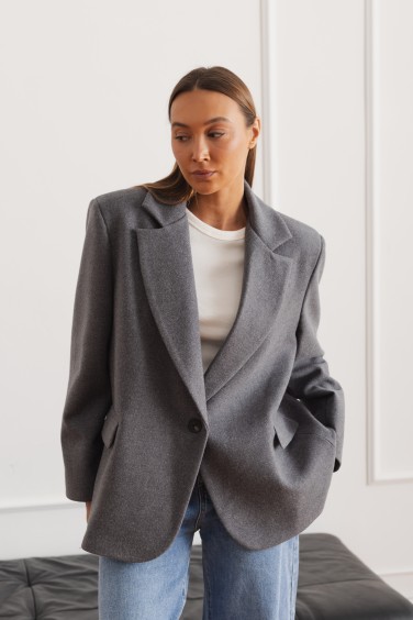 Mara Oversize Wool Jacket Gray