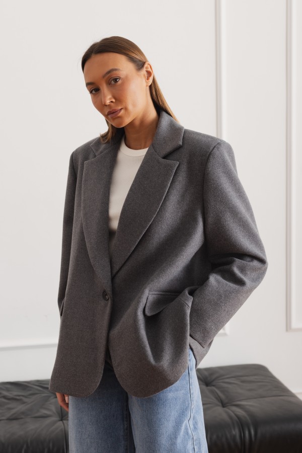 Mara Marynarka Wełniana Oversize Gray