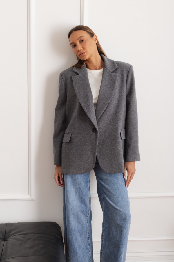 Mara Marynarka Wełniana Oversize Gray