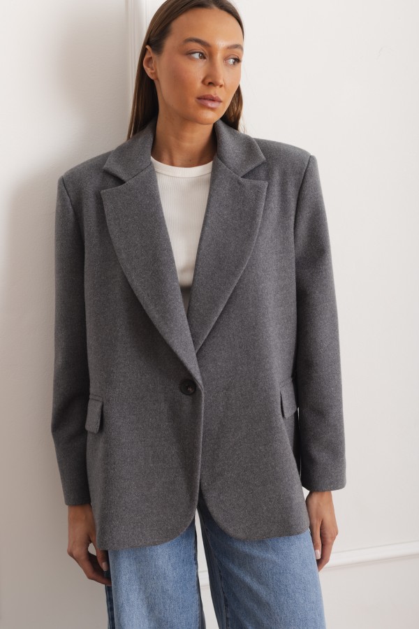 Mara Marynarka Wełniana Oversize Gray