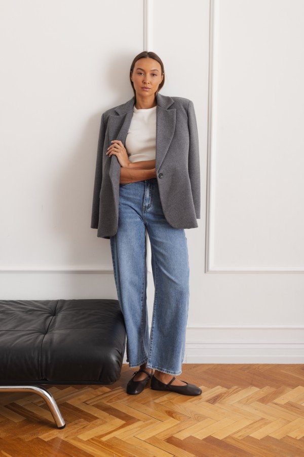 Mara Marynarka Wełniana Oversize Gray