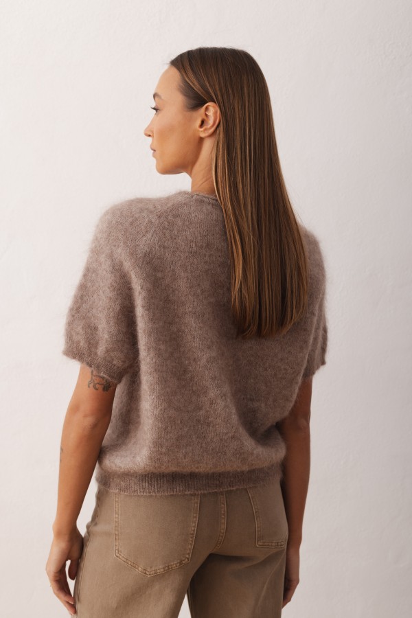 Antonio Sweter Super Kid Moher Taupe