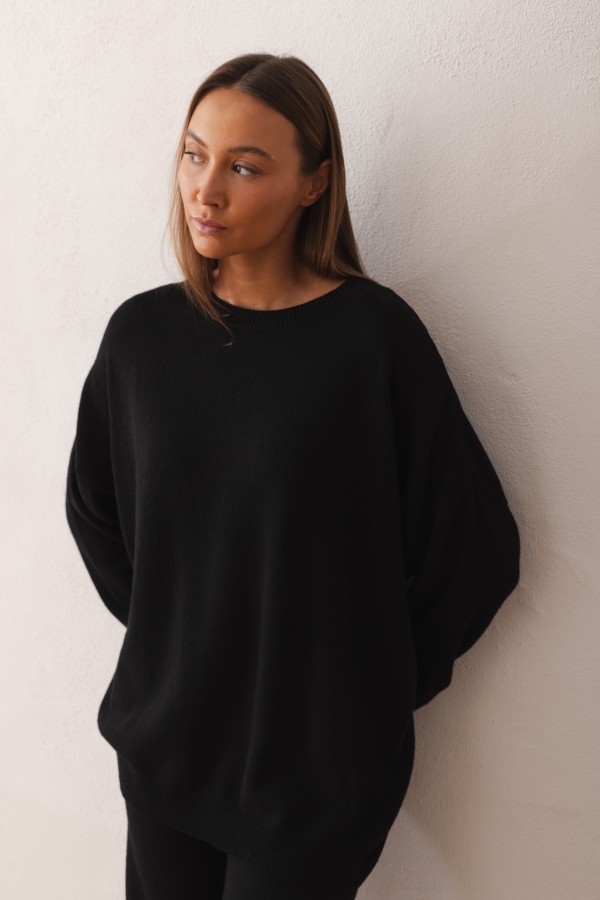 Elliot Sweter Z Kaszmirem Czarny