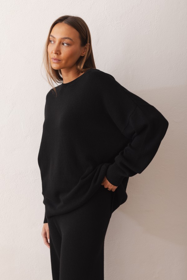 Elliot Sweter Z Kaszmirem Czarny