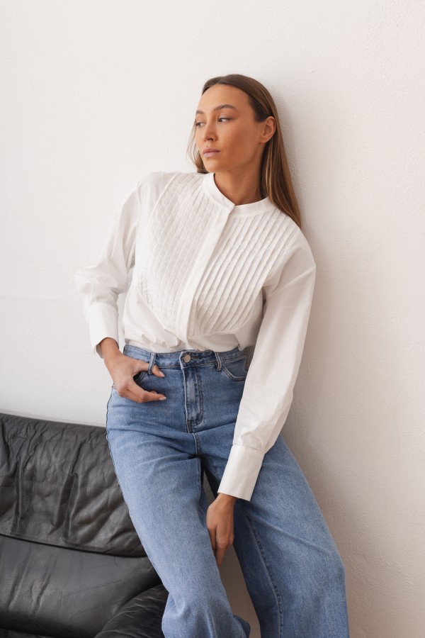 Lori Koszula O Przedłużonym Kroju Biała