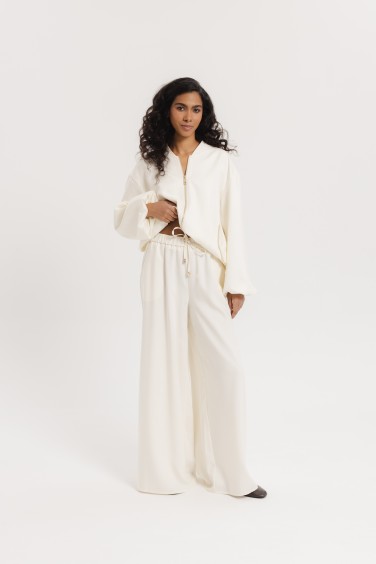 Roxane Spodnie Wide Leg Ecru