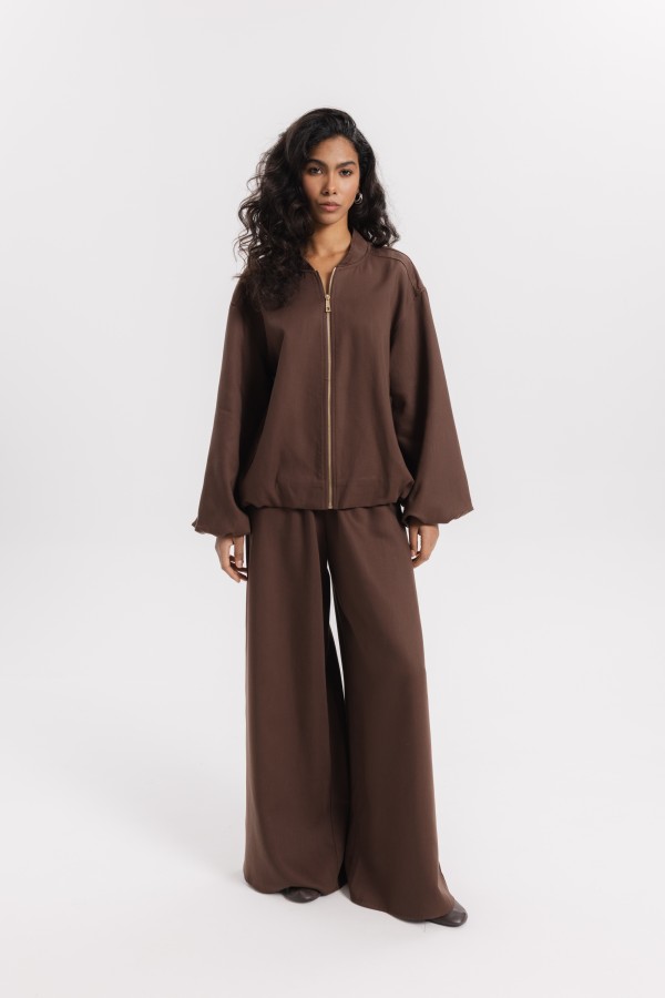 Roxane Wide Leg Pants Brown