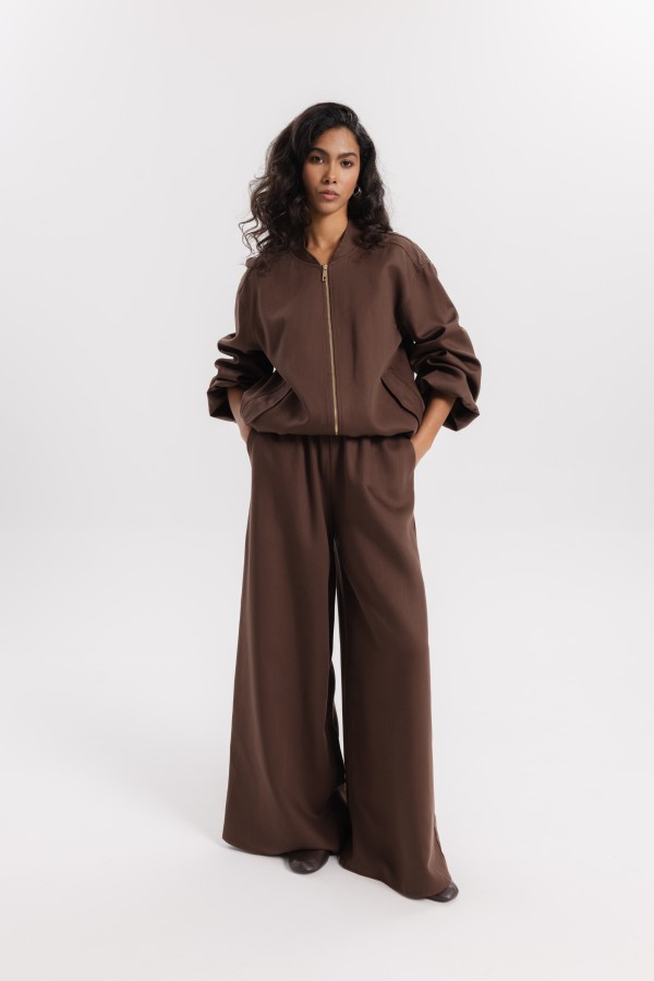 Roxane Wide Leg Pants Brown