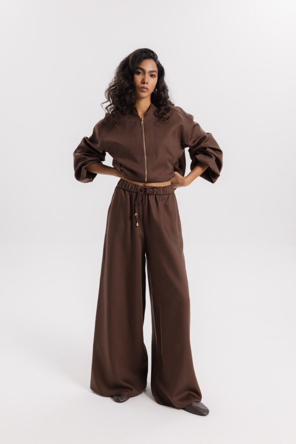 Roxane Wide Leg Pants Brown