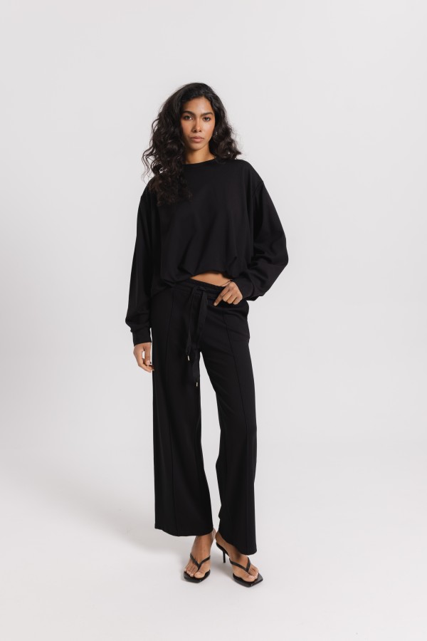 Pollie Trousers with Tie Black