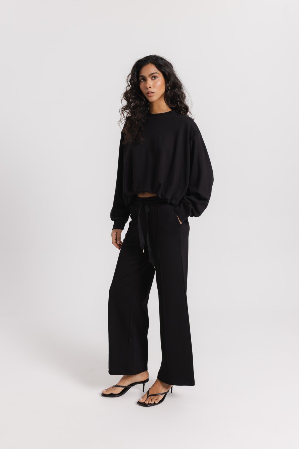 Pollie Trousers with Tie Black